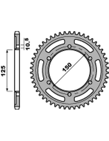 PBR ZĘBATKA TYLNA 4454 43 C45 KTM 950/990/1050/1090/1190/1290 ADVENTURE/SUPER ADVENTURE (JTR899.43) (ŁAŃC.525)