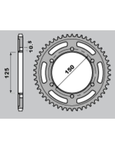 PBR ZĘBATKA TYLNA 4454 44 C45 KTM 950/990/1050/1090/1190/1290 ADVENTURE/SUPER ADVENTURE (JTR899.44) (ŁAŃC.525)