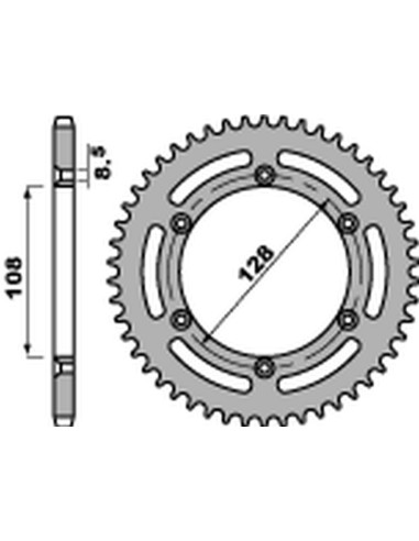 PBR ZĘBATKA TYLNA 4488 57 F SUZUKI DRZ 125 '03-'10, KAWASAKI KLX 125 '03-'07 (ŁAŃC. 428) (JTR797.57) (STD.)