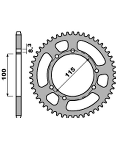 PBR ZĘBATKA TYLNA 4502 60 C45 HUSQVARNA CH 125 SM '05, FANTIC 125 '05-'11 (ŁAŃC. 428) (JTR-BRAK)