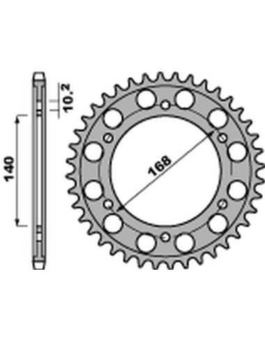 PBR ZĘBATKA TYLNA 4613 47 C45 BMW F 650GS '09-'11, F 800GS/R '09-'20, F 700GS '13-'18 (OTWÓR NA ŚRUBĘ 10,5MM) (JTR3.47) (ŁAŃC.