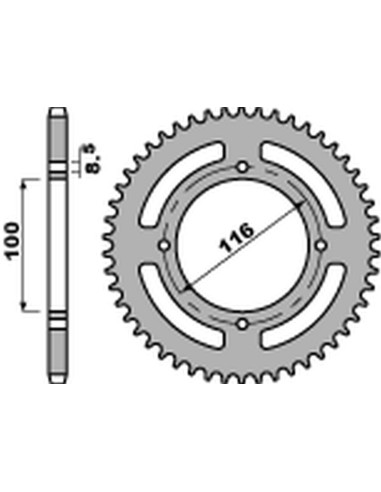 PBR ZĘBATKA TYLNA 467 53 C45 KAWASAKI KX 80/85 '86-'12 (JTR461.53) (ŁAŃC. 420)