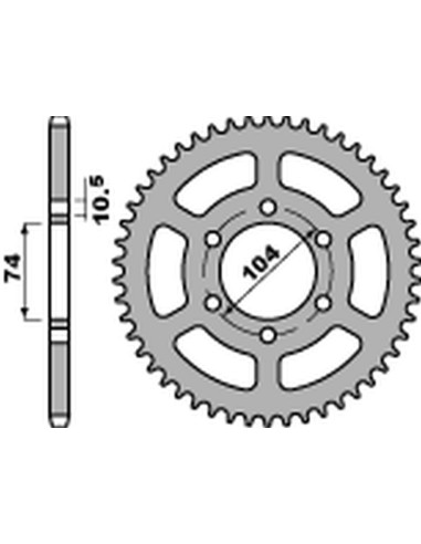 PBR ZĘBATKA TYLNA 481 45 C45 KAWASAKI Z 400/550 '80-'83, Z 650 '79, KH 500 '72-'75 (JTR481.45) (ŁAŃC.530) NA ZAMÓWIENIE