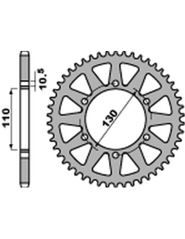 PBR ZĘBATKA TYLNA 504 45 C45 KAWASAKI EL 250 NINJA '88-'02, 250R NINJA '07-'15, YAMAHA YZF-R1 '98-'05 (JTR486.45) (ŁAŃC. 520)