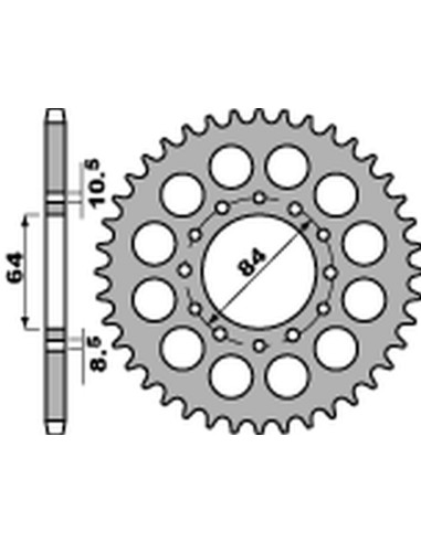 PBR ZĘBATKA TYLNA 811 41 C45 SUZUKI DR 200S/SE '86-'19, GSX 250 KATANA '82-'84 (JTR814.41) (ŁAŃC.520)