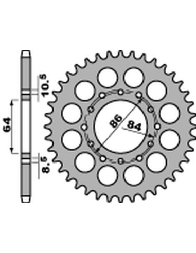 PBR ZĘBATKA TYLNA 814 40 C45 SUZUKI GT 380 '73-'78, GT 550 '74-'77, GS 400 '77-'80 (JTR814.40) (ŁAŃC. 530) NA ZAMÓWIENIE