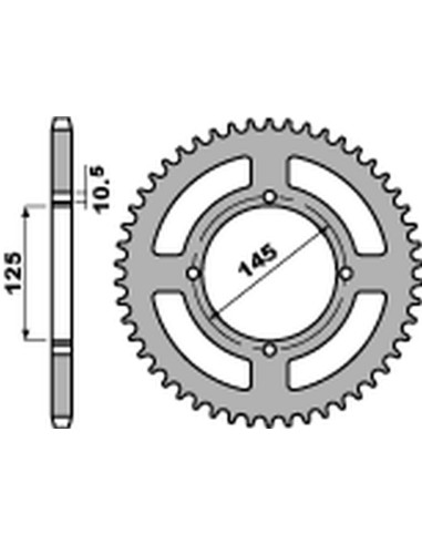 PBR ZĘBATKA TYLNA 857 48 C45 YAMAHA XT 600 '83-'89, XT 600Z TENERE '87-'89, XTZ 660 TENERE '91-'00, XV 125 VIRAGO '97-'01, XV