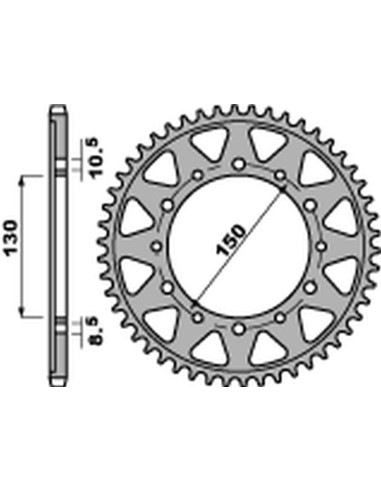 PBR ZĘBATKA TYLNA 860 46 C45 YAMAHA FZS 600 FAZER/YZF THUNDERCAT '96-'03, GTS 1000 '93-'01, XJR 1200/1300, FJ 1100/1200