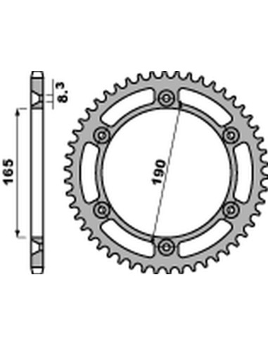 PBR ZĘBATKA TYLNA 896 45 C45 KTM 125/250/350 ENDURO '87-'90, MX 420/495 '81-'84, MX 500 '85-'93, LC4 600 '88-'92 (JTR896.45)