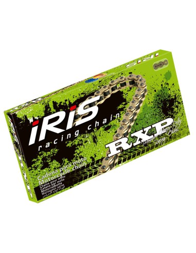 IRIS 420 RXP-136 ŁAŃCUCH NAPĘDOWY (136-OGNIW) BEZ O-RINGÓW (OTWARTY + ZAPINKA) KOLOR ZŁOTY (MOTOCROSS DO 85CC) (21,0KN)