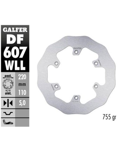 GALFER TARCZA HAMULCOWA TYŁ KTM SX/EXC/LC4 HUSABERG,HUSQVARNA,GAS GAS WAVE (220X110X5MM) ENDURO MUD SIX DAYS