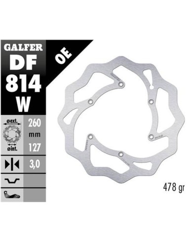 GALFER TARCZA HAMULCOWA PRZÓD BETA RR 250/300/350 '12-, RR 390/400/430/450/450/498 '14-, XTRAINER 250/300 '15- WAVE