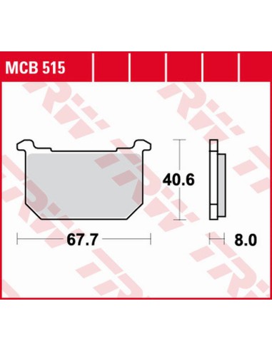 TRW LUCAS ZF KLOCKI HAMULCOWE KH068 ORGANIC KAWASAKI GPZ 400/500 '82-'84, Z 400/500 '81-'83, GPZ/Z/LTD 550 '80-'82, GT/GPZ/Z/LTD