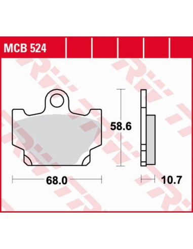 TRW LUCAS ZF KLOCKI HAMULCOWE KH081 ORGANIC YAMAHA RD 80/125/250/350 '82-'84, SR 250 '96-'00, XV 250 '89-'96, XS 400/500