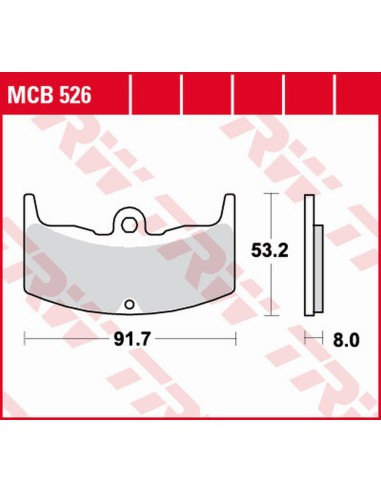 TRW LUCAS ZF KLOCKI HAMULCOWE KH080 ORGANIC HONDA VT 250F '83-'87, CBX 400F '82-'84, VT 500E '83-'85, CBX 550 '82-'84 PRZÓD