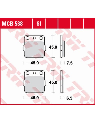 TRW LUCAS ZF KLOCKI HAMULCOWE KH084 SINTER STREET HONDA ATC 250R '82-'84, ATC 350X '85-, SUZUKI RM 125 '88, TYŁ HONDA TRX 500