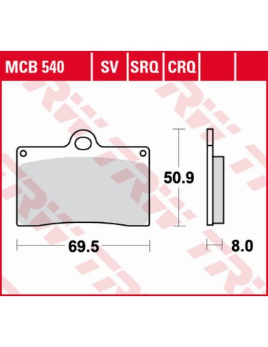 TRW LUCAS ZF KLOCKI HAMULCOWE KH095 ORGANIC APRILIA RS4 125 '11-'16, DUCATI MONSTER 600 '94-'98, KTM DUKE 620 '94-'98, MOTO