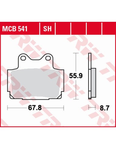 TRW LUCAS ZF KLOCKI HAMULCOWE KH104 SINTER STREET YAMAHA FZR 250 '87-'88, TZR '85-'92, FZ 600 '86-'87, FZS 600 FAZER '98-'03, XJ