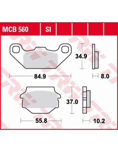 TRW LUCAS ZF KLOCKI HAMULCOWE KH SINTER OFFROAD KAWASAKI KFX 250 '87-'04, KEF 300 LAKOTA '95-'03, SUZUKI LT-R 250 '87-'90, LT-R