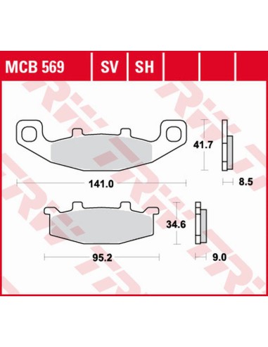 TRW LUCAS ZF KLOCKI HAMULCOWE KH129 SINTER STREET KAWASAKI GPZ 400R '89-, ZZR 500/600 '90-'92, GPX 600R '88-'99, ZR 750 '91-'99,