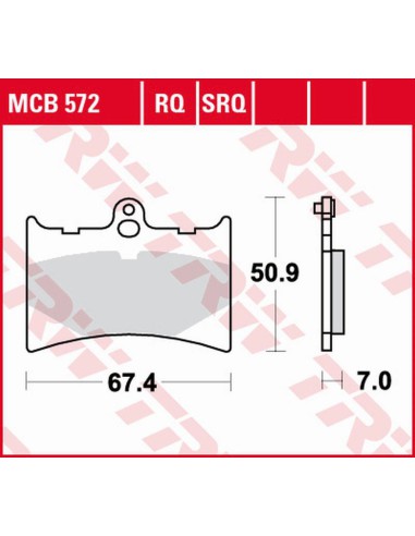 TRW LUCAS ZF KLOCKI HAMULCOWE KH126 ORGANIC SPORT APRILIA AF-1 125 '89-'92, RS 125 '92-'04, AF-1 250 '90-, BENELLI CHRONO/CX 125