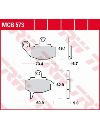 TRW LUCAS ZF KLOCKI HAMULCOWE KH130 ORGANIC KAWASAKI KX 125/250/500 '87-'88, KLR 650 '87-'88, PRZÓD