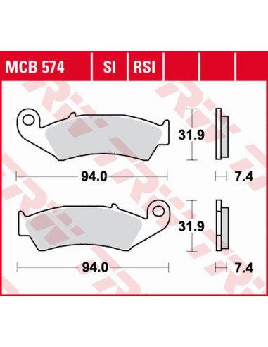 TRW LUCAS ZF KLOCKI HAMULCOWE KH125 ORGANIC HONDA XLR 125R '98-'99, NX 250 '88-'95, XL 250R BAJA '88-'91, XR 250R '88-'95, XR