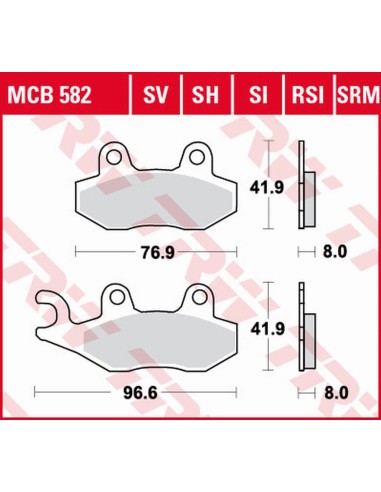 TRW LUCAS ZF KLOCKI HAMULCOWE KH135 SINTER OFFROAD KAWASAKI KLX 125 '10-'13, KX 125/250/500 '89-'93, KDX 200/250 '93-'94, KLX