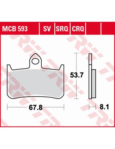 TRW LUCAS ZF KLOCKI HAMULCOWE KH187 SINTER TRACK HONDA CB 250F HORNET '96-'01, NTV 600 BROS/NT 650 HAWK '88-'90, NR 750 '92-,