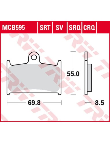 TRW LUCAS ZF KLOCKI HAMULCOWE KH236 SINTER TRACK SUZUKI GSX-R 400 '90-'95, GSX-R 750 '88-'93, GSX-R 1000 '89-'92,TRIUMPH