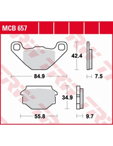 TRW LUCAS ZF KLOCKI HAMULCOWE KH173 ORGANIC APRILIA SX 125 '08-'14, GILERA EGALET 50 '95-'99, MUZ BAGHIRA/MASTIFF 660 '97-'07,