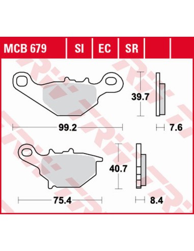 TRW LUCAS ZF KLOCKI HAMULCOWE KH230 SINTER OFFROAD KAWASAKI KLX 125 '03-'06, KMX 125 '99-'03, SUZUKI TR 50 '97-'00, UG 110