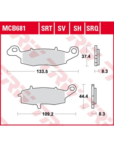 TRW LUCAS ZF KLOCKI HAMULCOWE KH231 SINTER ROAD/TRACK KAWASAKI ZR-7 '99-'04, VN 800 DRIFTER '99-'03, VN 1500 DRIFFTER/CLASSIC