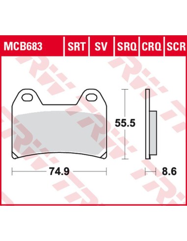 TRW LUCAS ZF KLOCKI HAMULCOWE KH244 SINTER TRACK APRILIA RS 250 '97-, RSV 1000 MILE/R '98-'00, DUCATI 748/800/900/916/996