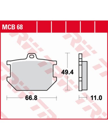 TRW LUCAS ZF KLOCKI HAMULCOWE KH034 ORGANIC YAMAHA XS 250 '77-'80, XS 400 '77-'82, SR 500 '78-'87, XJ 650 '80-'82, XS 650/750