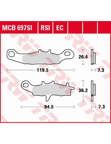 TRW LUCAS ZF KLOCKI HAMULCOWE KH258 SIMTER OFFROAD KAWASAKI KX 80/85 '97-, KX 100 '97-'09, KLR 250 '99-'12, SUZUKI RM 85 '05-,