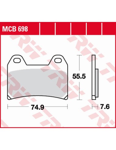 TRW LUCAS ZF KLOCKI HAMULCOWE KH244 ORGANIC HONDA CB 400 SUPER FOUR '97-, BMW R NINE T '16-'18, DUCATI 748/996 '98-'07,