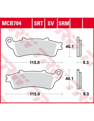 TRW LUCAS ZF KLOCKI HAMULCOWE KH281 SINTER HONDA NSS 250 JAZZ '01-'04, FJS 400 SILVERWING '06-'08, FJS 600 SILVERWING '01-'10