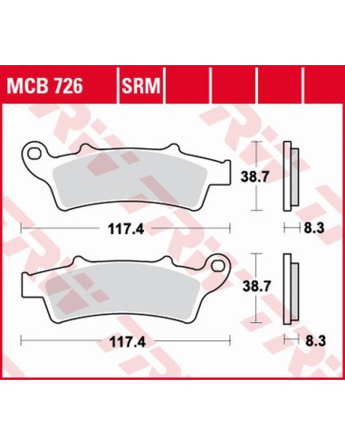 TRW LUCAS ZF KLOCKI HAMULCOWE KH324 ORGANIC APRILIA ATLANTIC 125 '03-, SCARABEO 125 '04-'10, ATLANTIC 200 '02-'05, SCARABEO 200