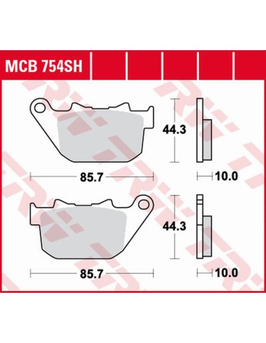 TRW LUCAS ZF KLOCKI HAMULCOWE KH387 SINTER STREET HARLEY-DAVIDSON 883 XL-C/L/N/R ROADSTER/SPORTSTER '03-'15, 1200 XL-C/L/R/X