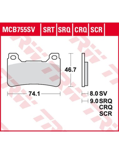 TRW LUCAS ZF KLOCKI HAMULCOWE KH390 SINTER CARBON RACING HONDA CBR 600RR '05-'16, CBR 1000RR FIREBLADE '04-'16 PRZÓD