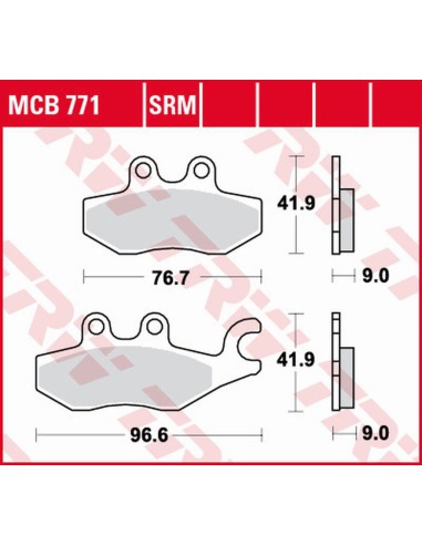 TRW LUCAS ZF KLOCKI HAMULCOWE KH418 ORGANIC PIAGGIO BEVERLY 125 '10-, MEDELEY 125 '16-, MP3 125 '09-'12, X7 125 '08-'12, XEVO