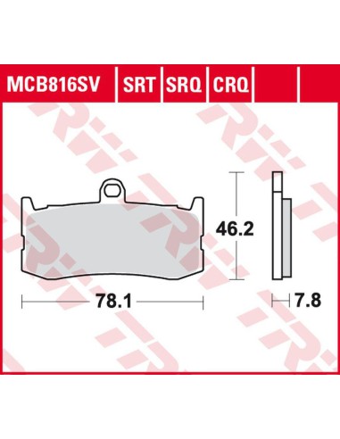 TRW LUCAS ZF KLOCKI HAMULCOWE KH491 CARBON RACING TRIUMPH DAYTONA 675 '09-'17 PRZÓD