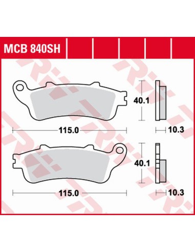 TRW LUCAS ZF KLOCKI HAMULCOWE KH261 SINTER STREET HONDA GL 1800 GOLD WING '01-'17, VFR 800F '06-'13, XL 1000V VARADERO '04-'11,