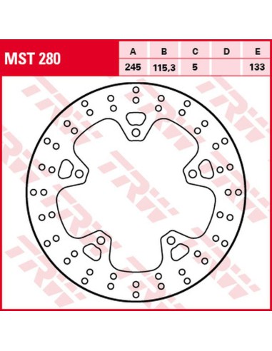 TRW LUCAS ZF TARCZA HAMULCOWA TYŁ YAMAHA XJ6 600F DIVERSION, XJ6 600N/S '09-'16, (245X115X5MM)