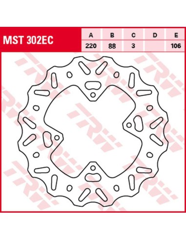 TRW LUCAS ZF TARCZA HAMULCOWA PRZÓD HONDA CR 80R '96-'02, CR 85R '03-'08, CRF 150R '07-'15 (220X88X3MM) WAVE