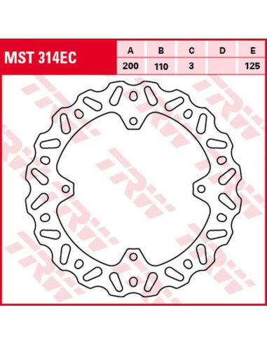 TRW LUCAS ZF TARCZA HAMULCOWA TYŁ KTM SX 85 '03-'10 (200X110X3MM) WAVE