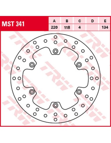 TRW LUCAS ZF TARCZA HAMULCOWA TYŁ KAWASAKI KLX 400R '03-'06, SUZUKI DR 125SM '08-'12, RM 125 '89-'98, RM 250 '89-'00, DR 250S