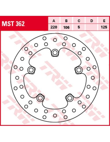 TRW LUCAS ZF TARCZA HAMULCOWA TYŁ YAMAHA YZF R6 '03-, MT-10 '16-, YZF R1 '03-, (220X106X5MM) (NG903 NG903X)