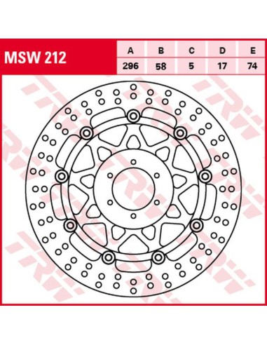 TRW LUCAS ZF TARCZA HAMULCOWA PRZÓD HONDA RS 125R '91-'94, CB 250F HORNET '96-'01, RS 250R '90-'97, TSR 250 '99-, CB 400N